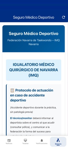 Taekwondo Navarra Licencia screenshot