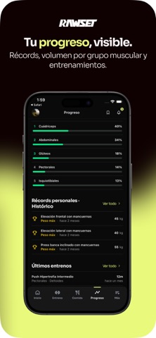 RAWSET: Rutinas de Gym iPhone screenshot