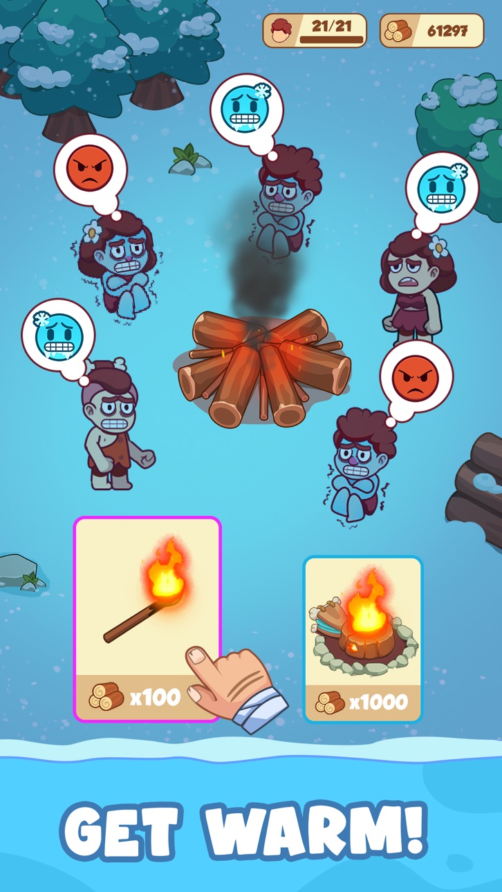 Icy Village: Survival Idle iOS Mod IPA screenshot 1 - iOS game interface