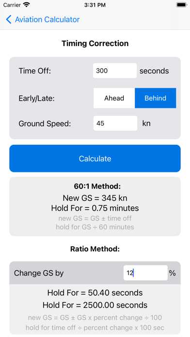 Aviation Calculator, Crosswind Screenshot