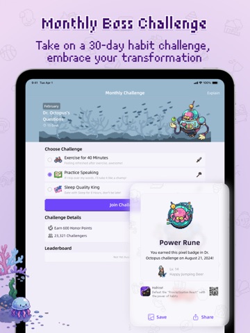 Habicat - RPG Habit Tracker iPad screenshot