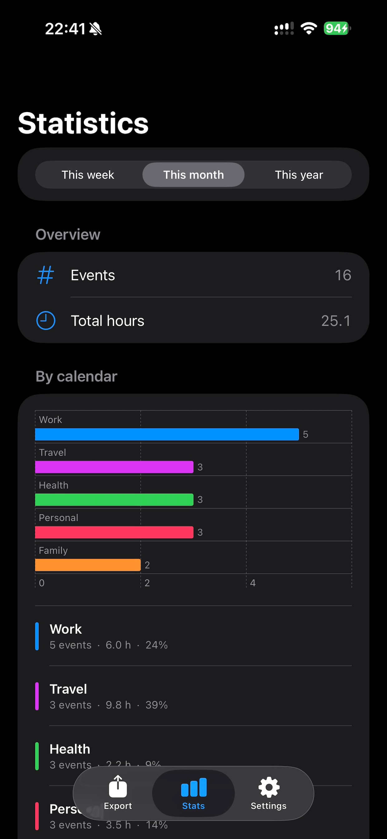 Export calendars screenshot 3