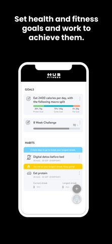 Hub Fitness App iPhone screenshot