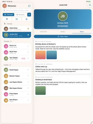 Memento Vivere iPad screenshot