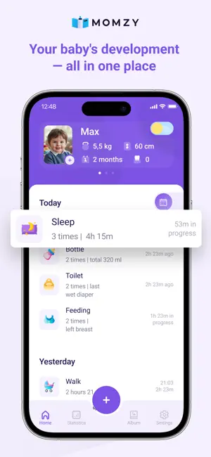 Momzy: Breastfeeding Tracker screenshot 1