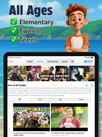 Channel Lab: YT Kids +chores iPad screenshot