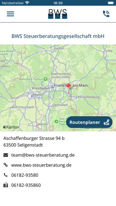 BWS-Steuer-Digital Screenshot