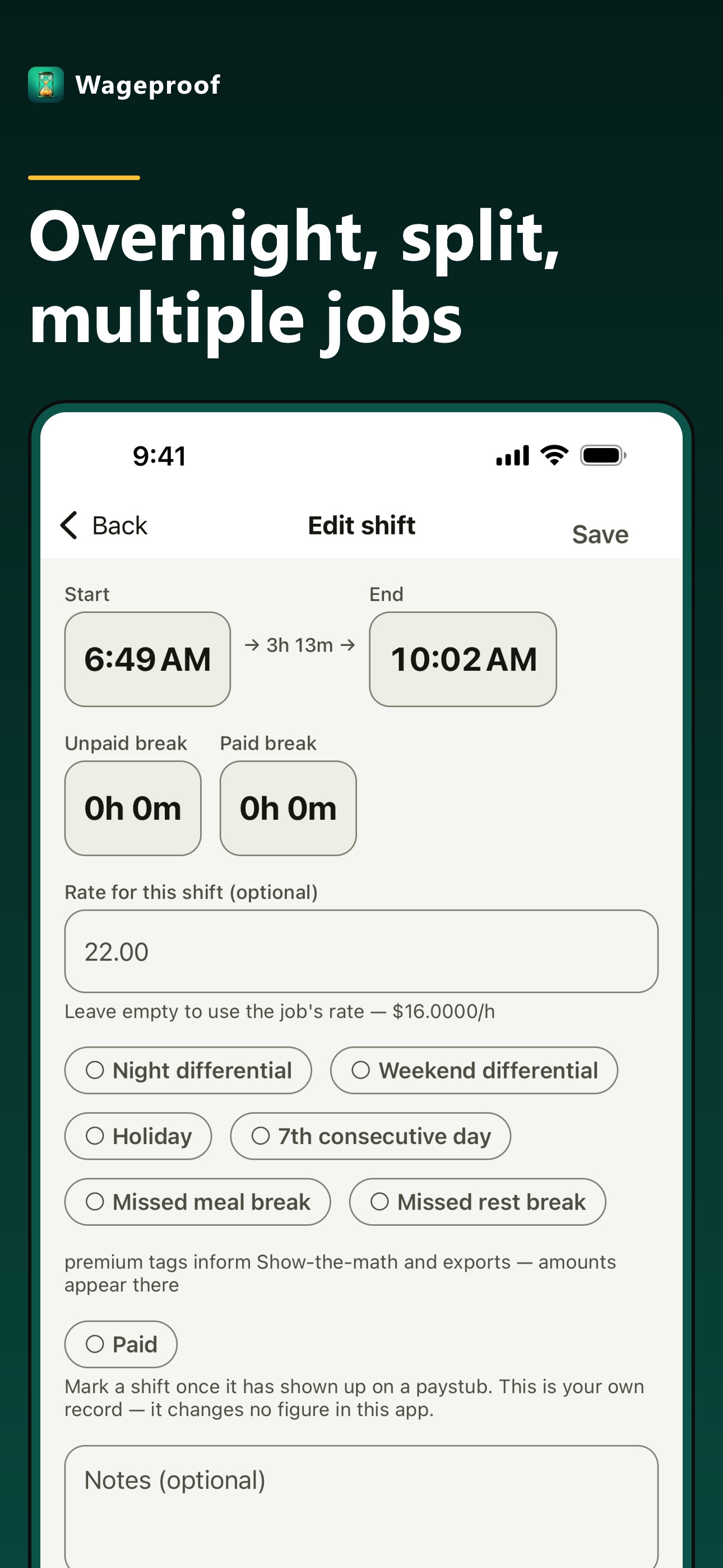 Screenshot 4 of Wageproof: Hours Tracker