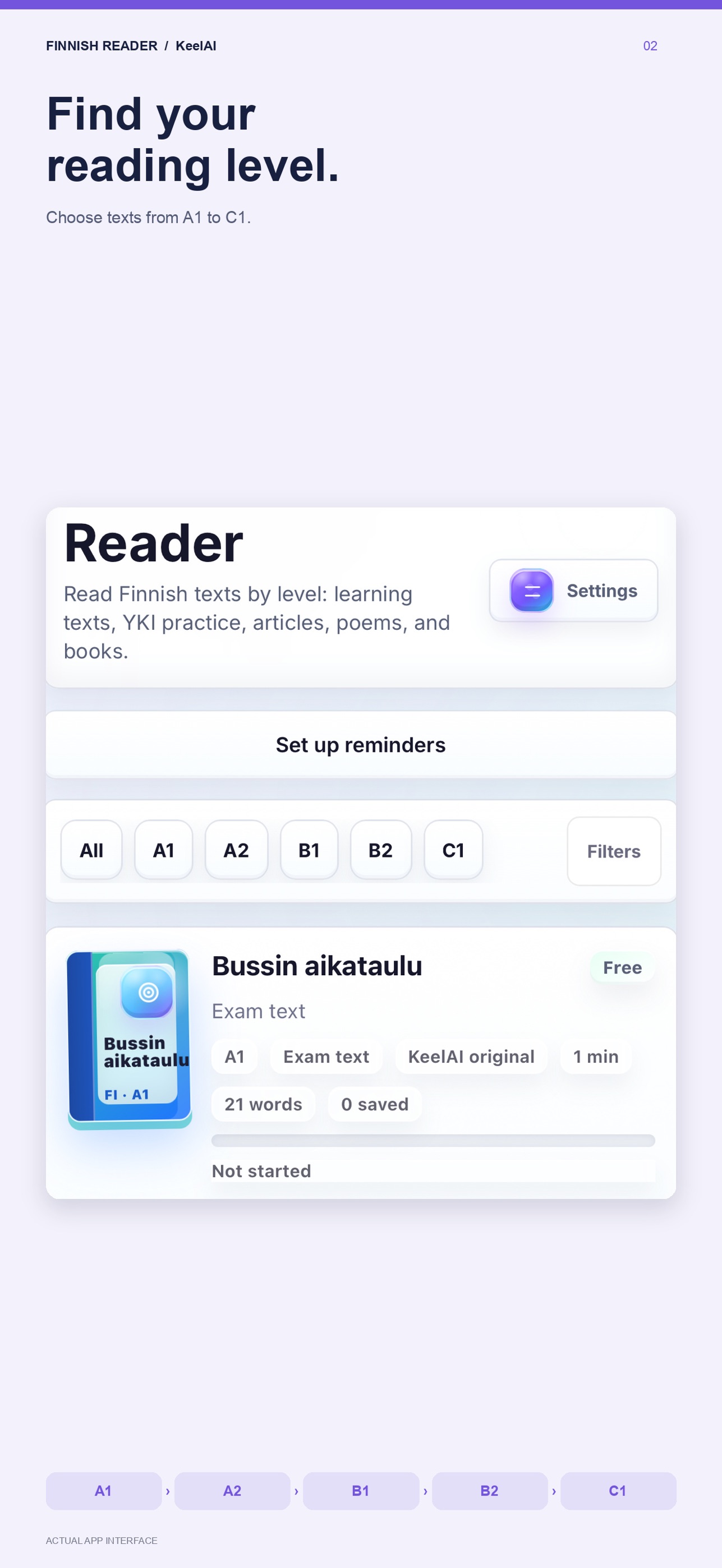 Screenshot 2 of Finnish Reader: KeelAI