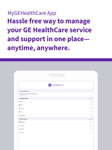 MyGEHealthcare iPad screenshot