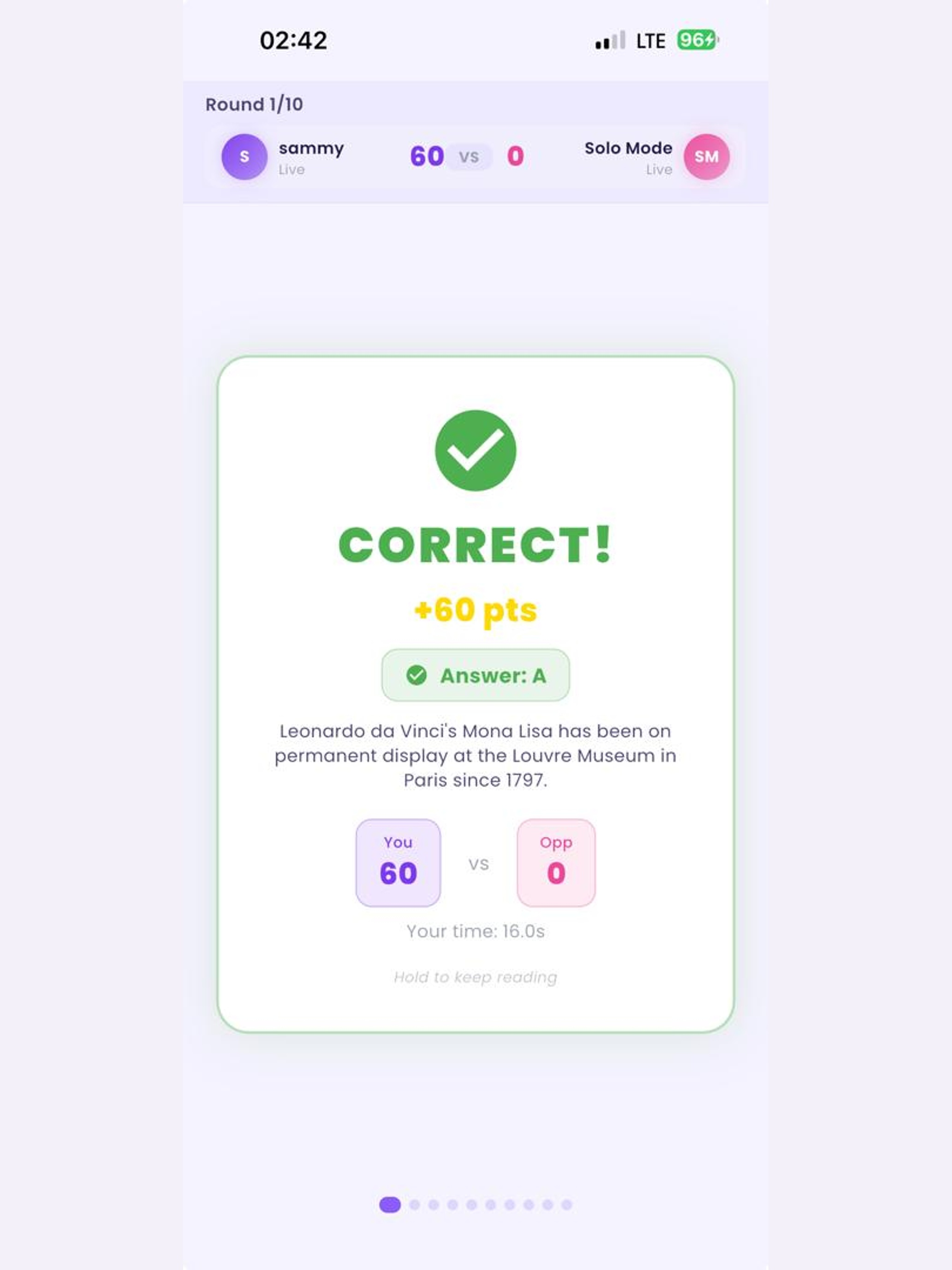BrainClash : 1v1, Solo Quiz screenshot 8