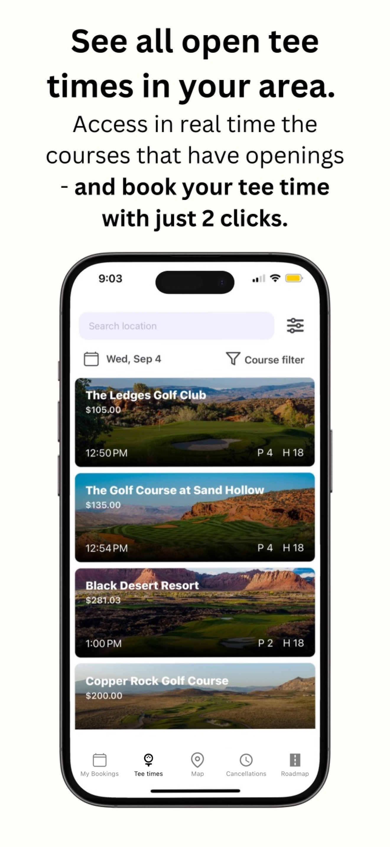 Open Course: Tee Times