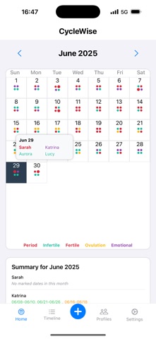 CycleWise Multi Period Tracker Screenshot 2 of 10