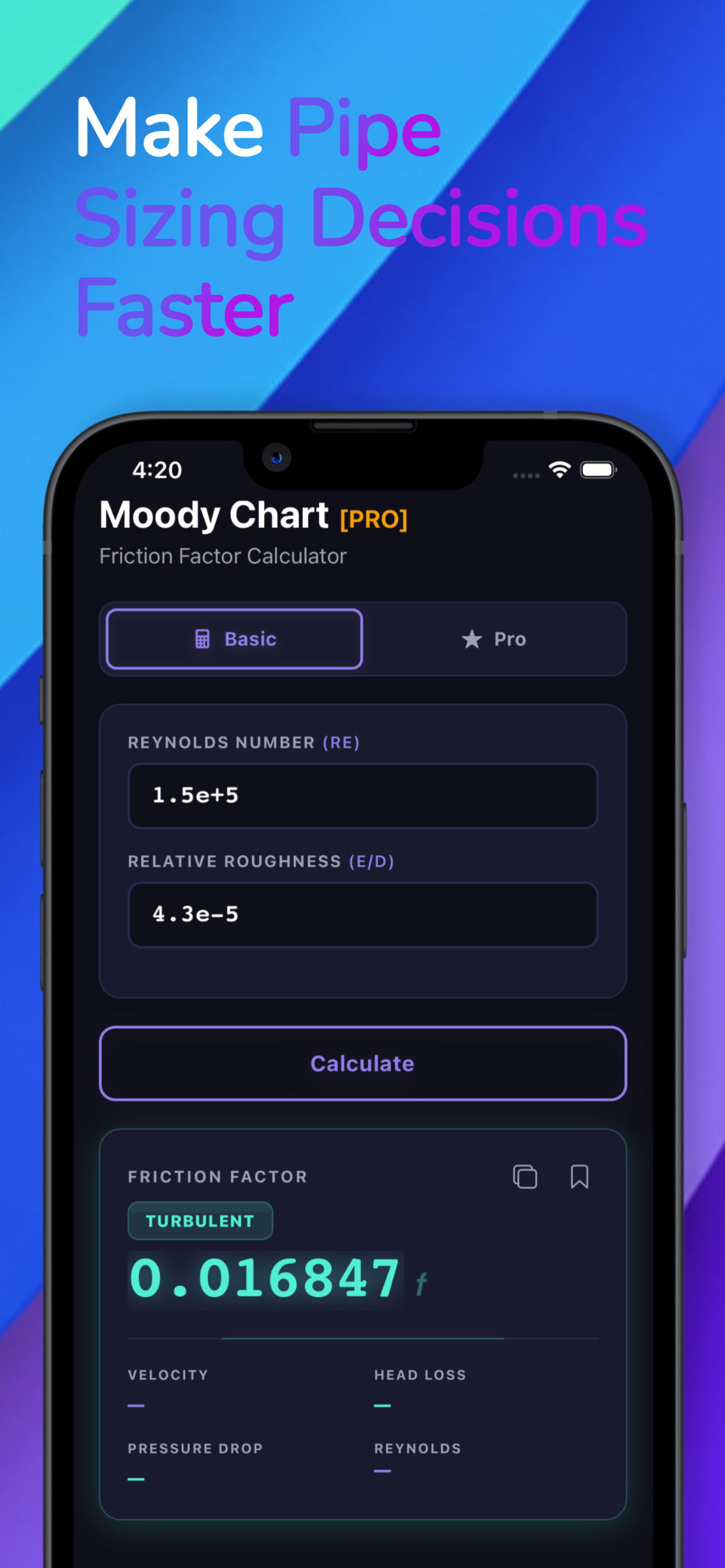 Moody Chart Calculator