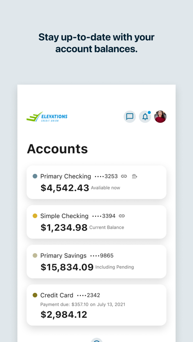 Elevations Credit Union iPhone screenshot