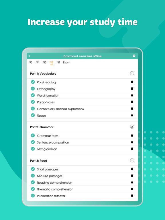 Migii JLPT: JLPT test N5-N1 iPad screenshot 8 - Education app