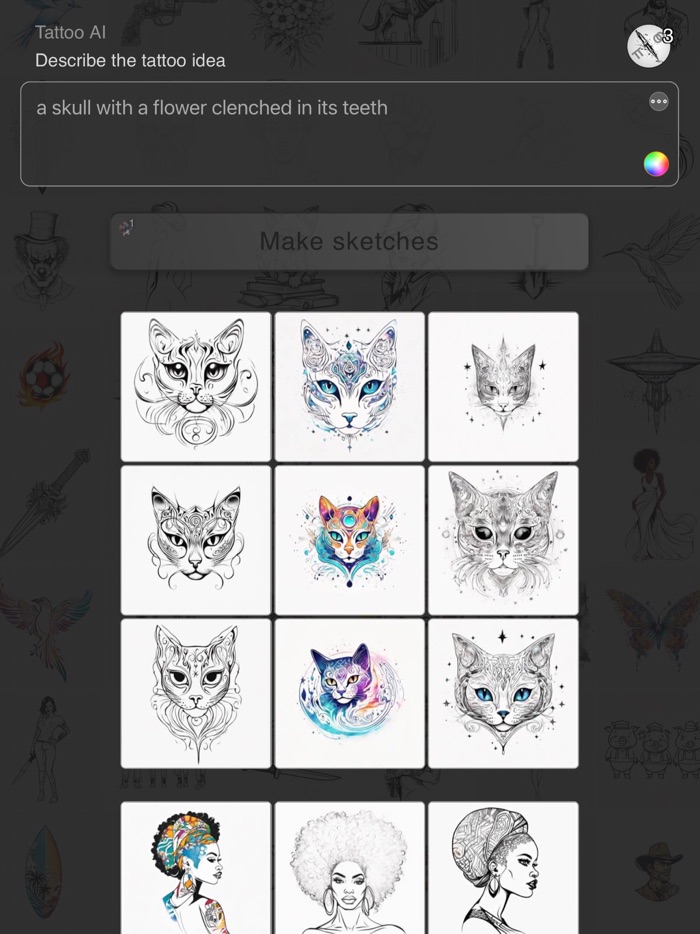 Tattoo AI - sketch ideas