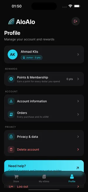 AloAlo eSIM screenshot 3