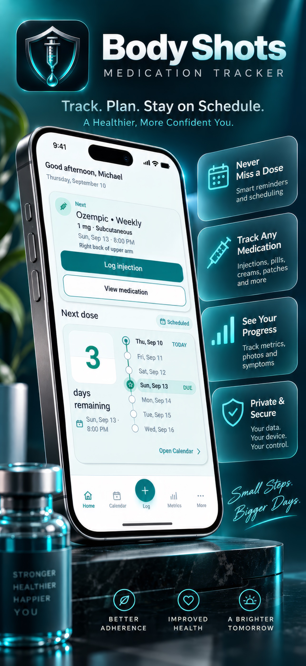 Screenshot 1 of Body Shots Medication Tracker