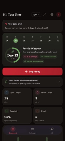 Crimson: Cycle & Fertility iPhone screenshot