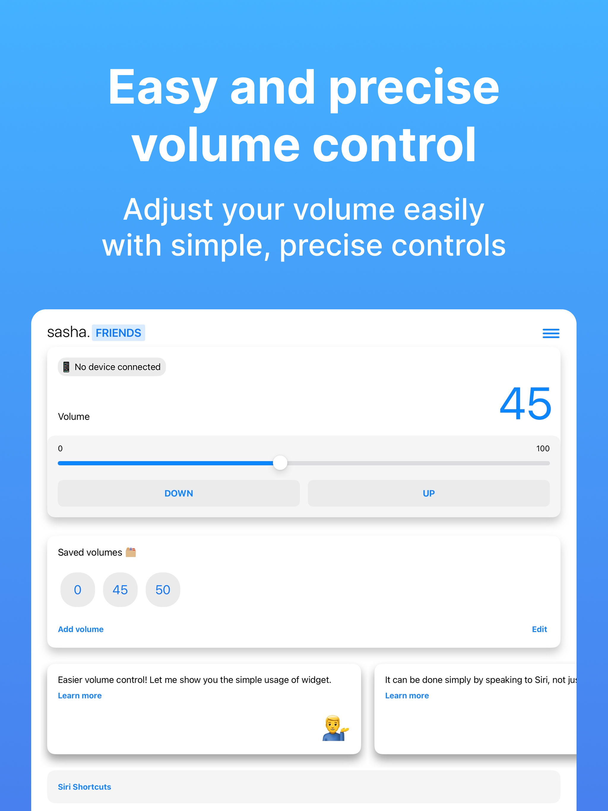 Sasha Volume Control