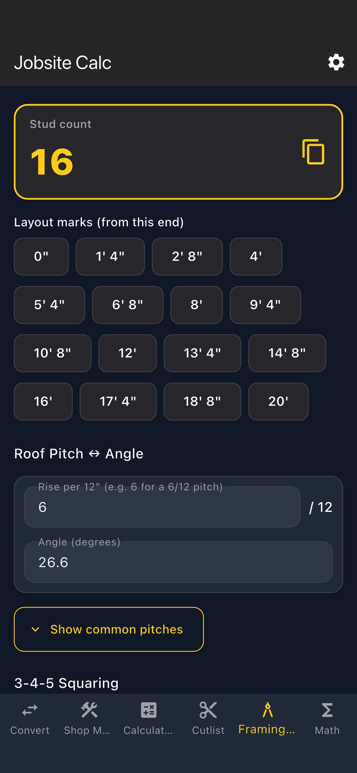 Screenshot 3 of Jobsite Calc