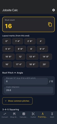 Jobsite Calc Screenshot 3 of 5