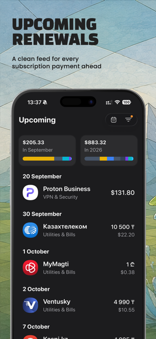 Uha — Subscriptions Tracker Screenshot 1 of 5
