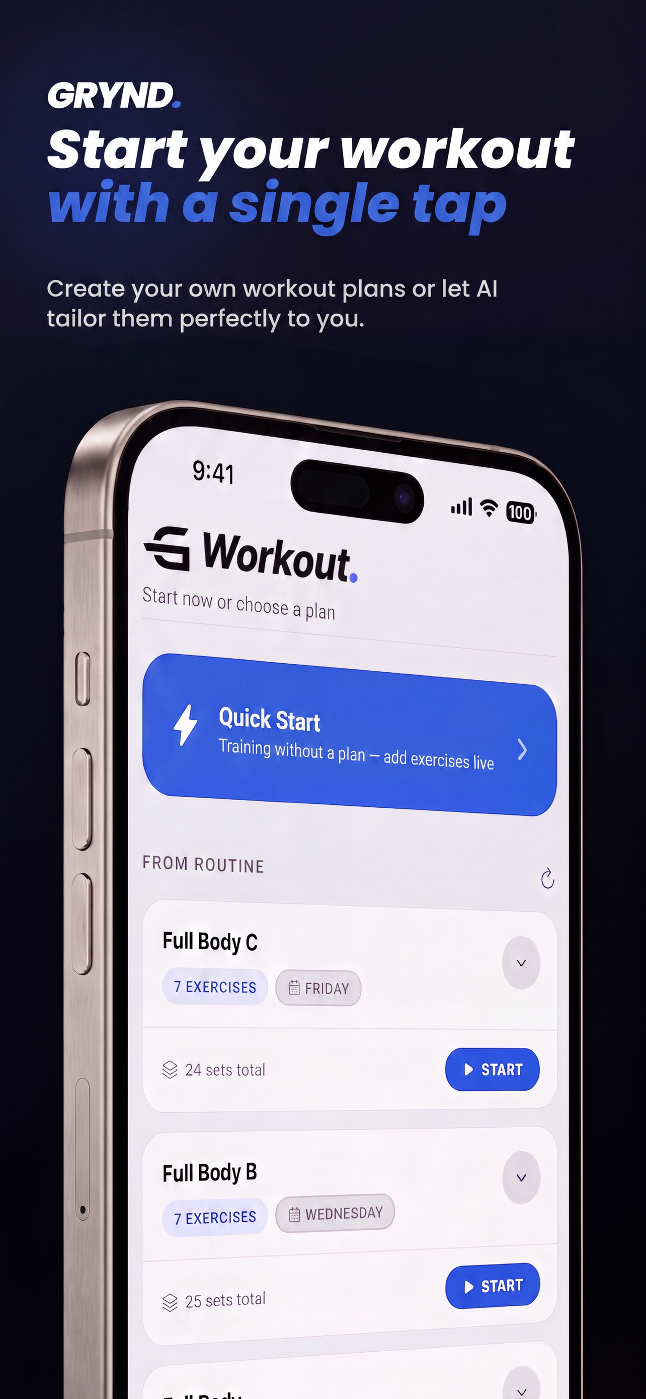 Grynd - AI Coach & Gym Tracker screenshot 4