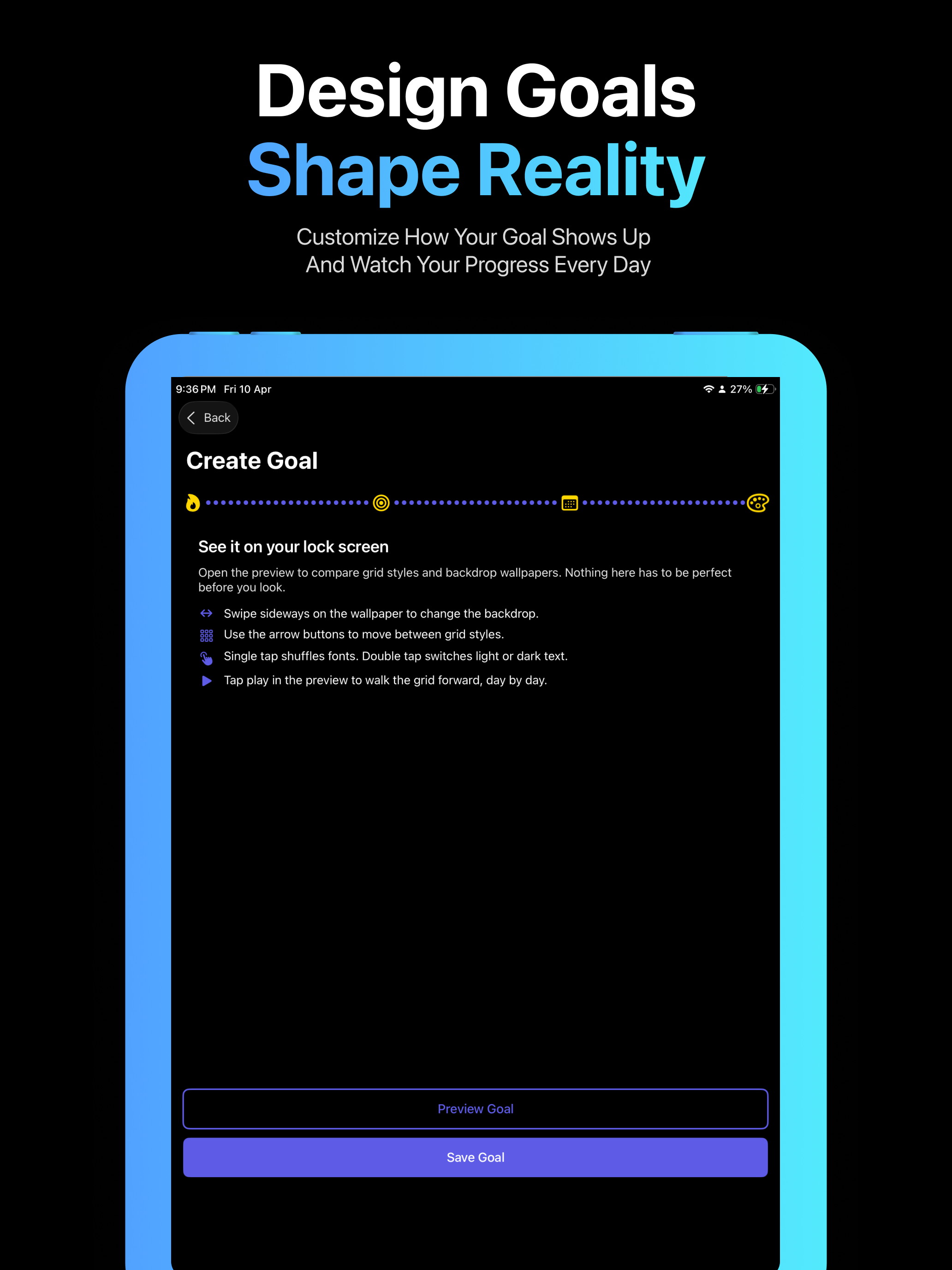 GoalGrid: Progress Wallpaper