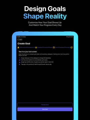 GoalGrid: Progress Wallpaper iPad screenshot