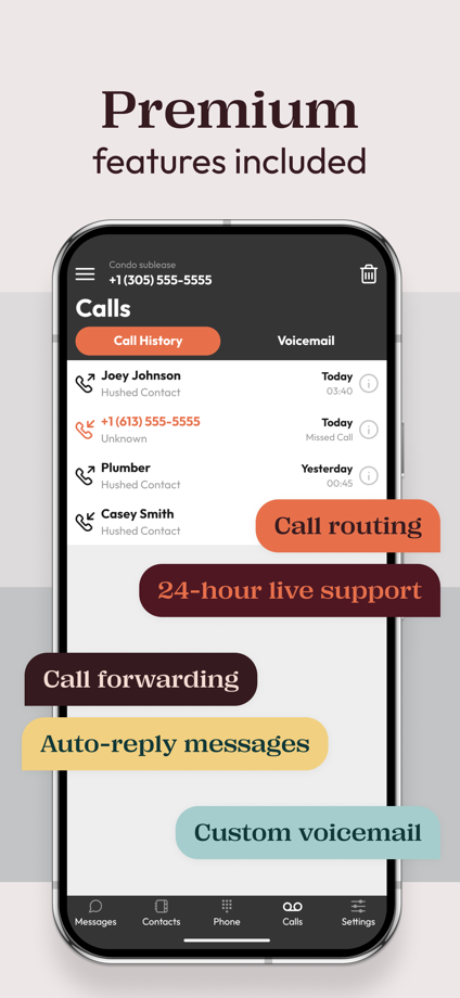 Hushed: US Second Phone Number 的 App Store 截图 5