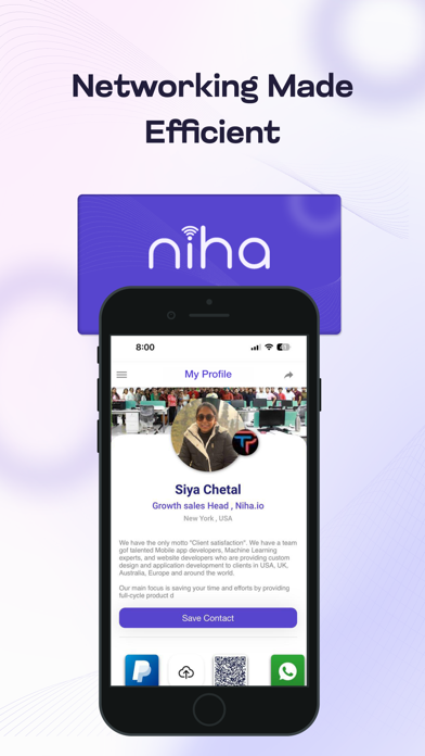 Niha - Digital Business Card Screenshot