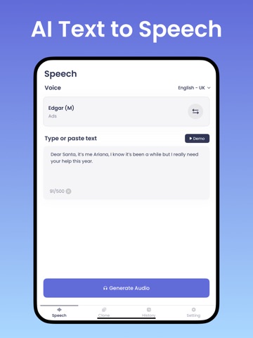 Merfi AI: Text to Speech, TTS iPad screenshot