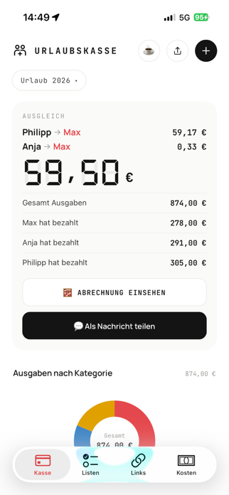 Urlaubskasse+ Screenshot 2 of 6