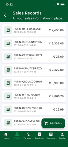 Pister Invoice screenshot