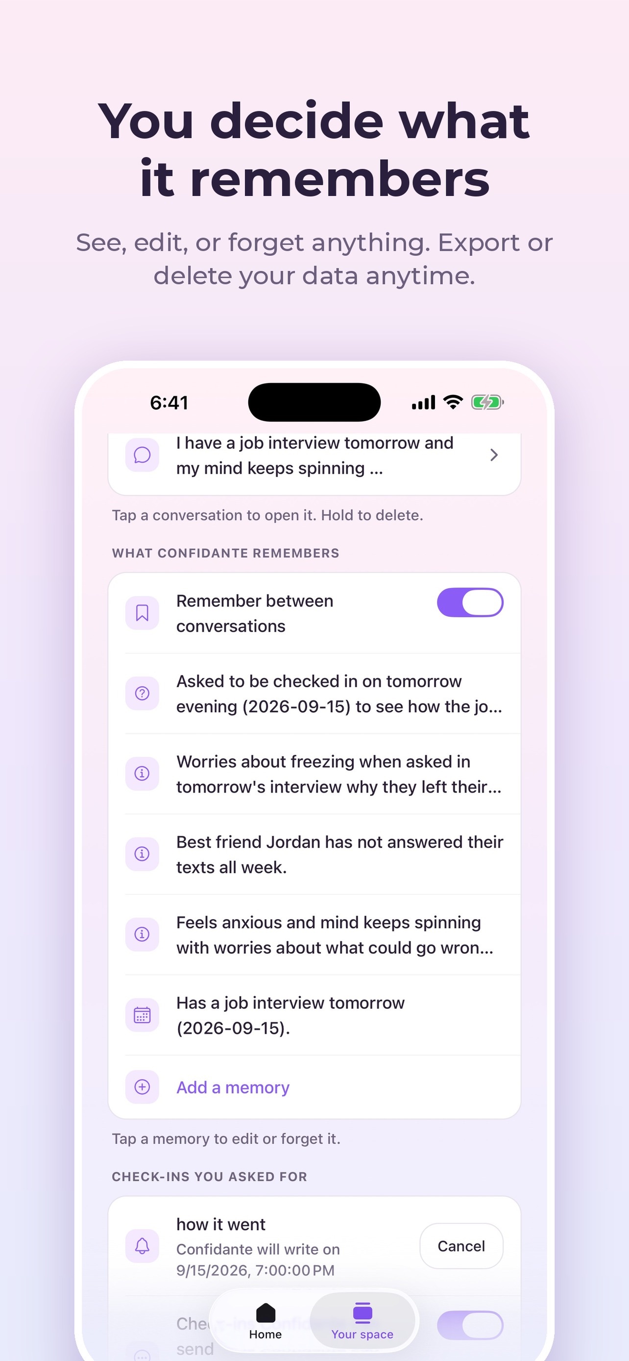 Screenshot 5 of Confidante: AI Companion