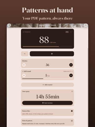 Knittle - Knitting Journal iPad screenshot