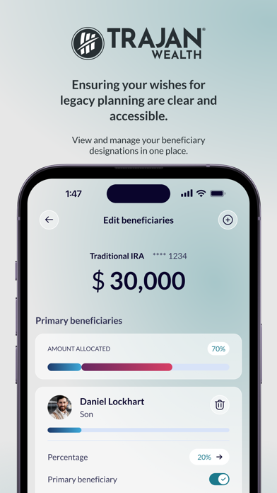 Trajan Wealth iPhone screenshot