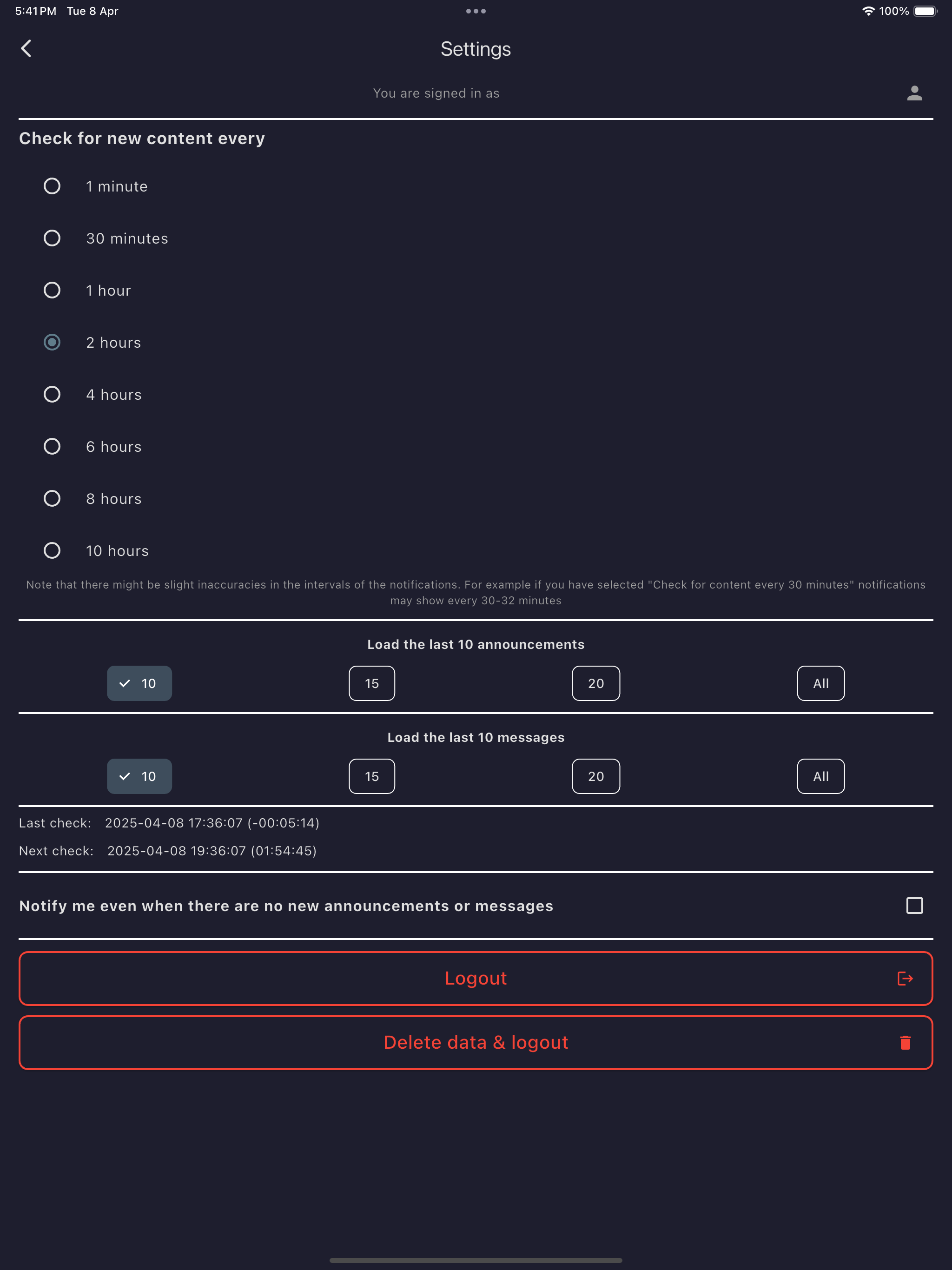 eClass Notifier