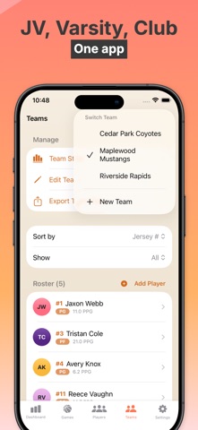 Basketball Stat Tracker Pro iPhone screenshot