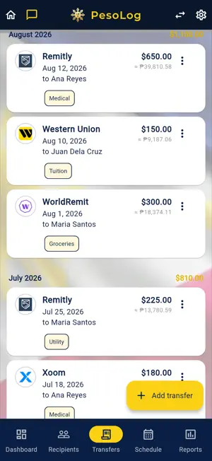PesoLog screenshot 2