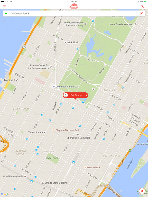 Unnifirst Car Service iPad screenshot 3 - Travel app