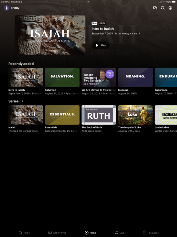 Trinity Baptist Church NY iPad screenshot 3 - Education app