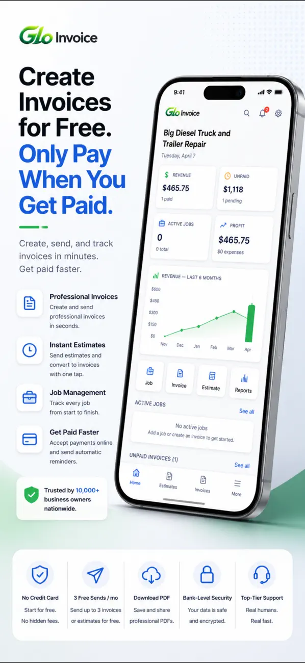 Screenshot #1 pour Glo Invoice-Free Invoice Maker