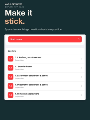 Maths Retriever iPad screenshot