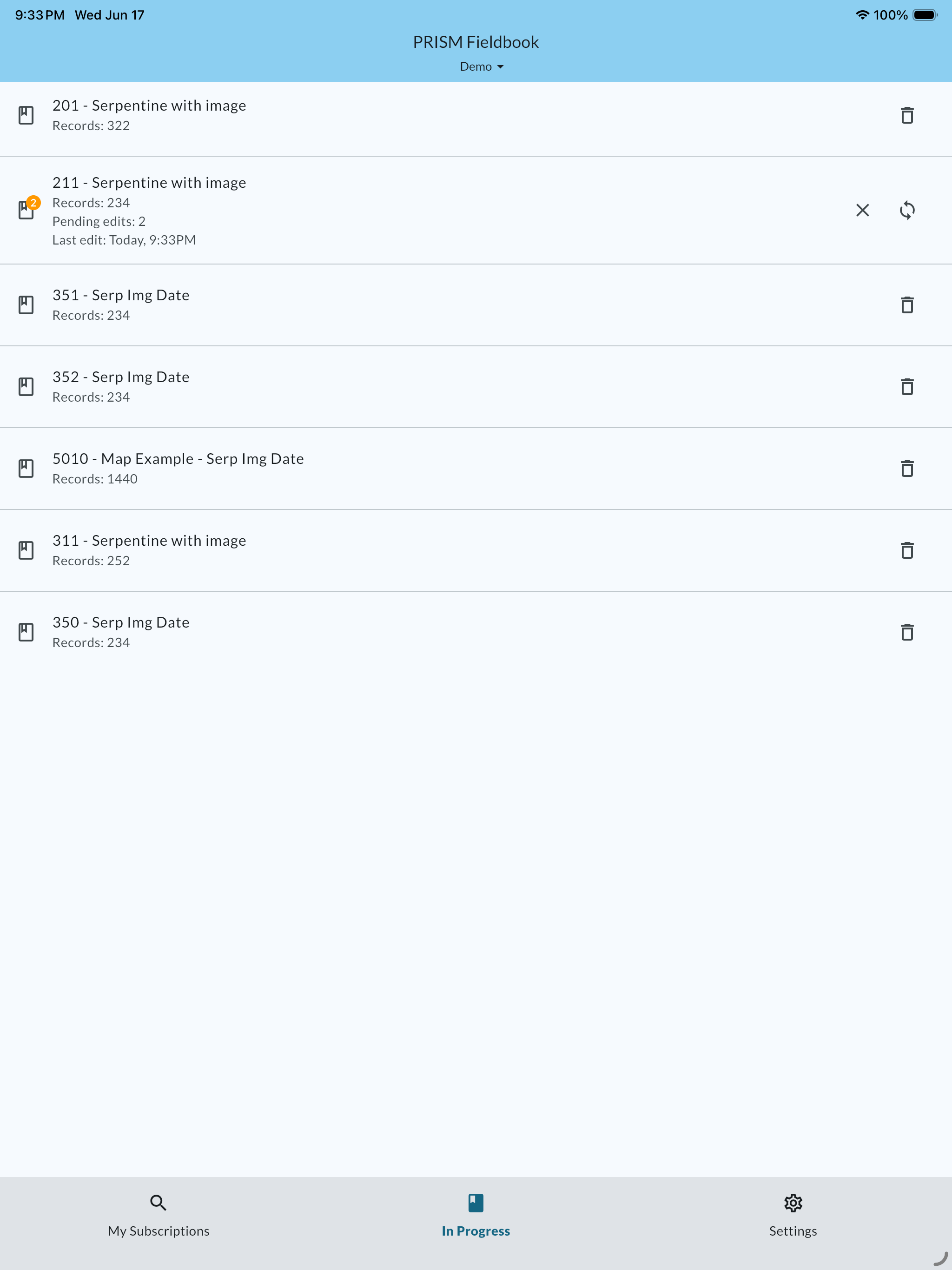 PRISM Fieldbook screenshot 13