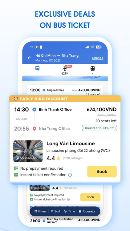 Vexere: Book Bus Flight Train