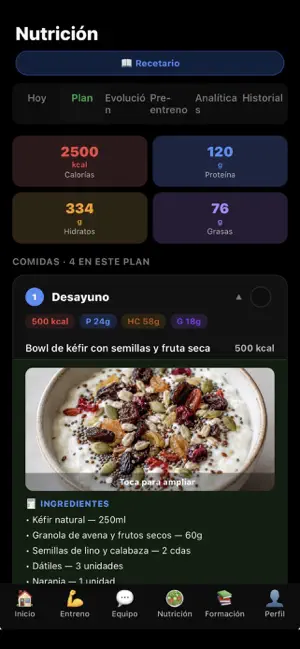 Shüren: Entrenador y Nutrición screenshot 1