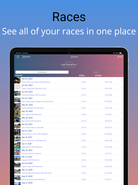 Screenshot #5 pour My Running Races